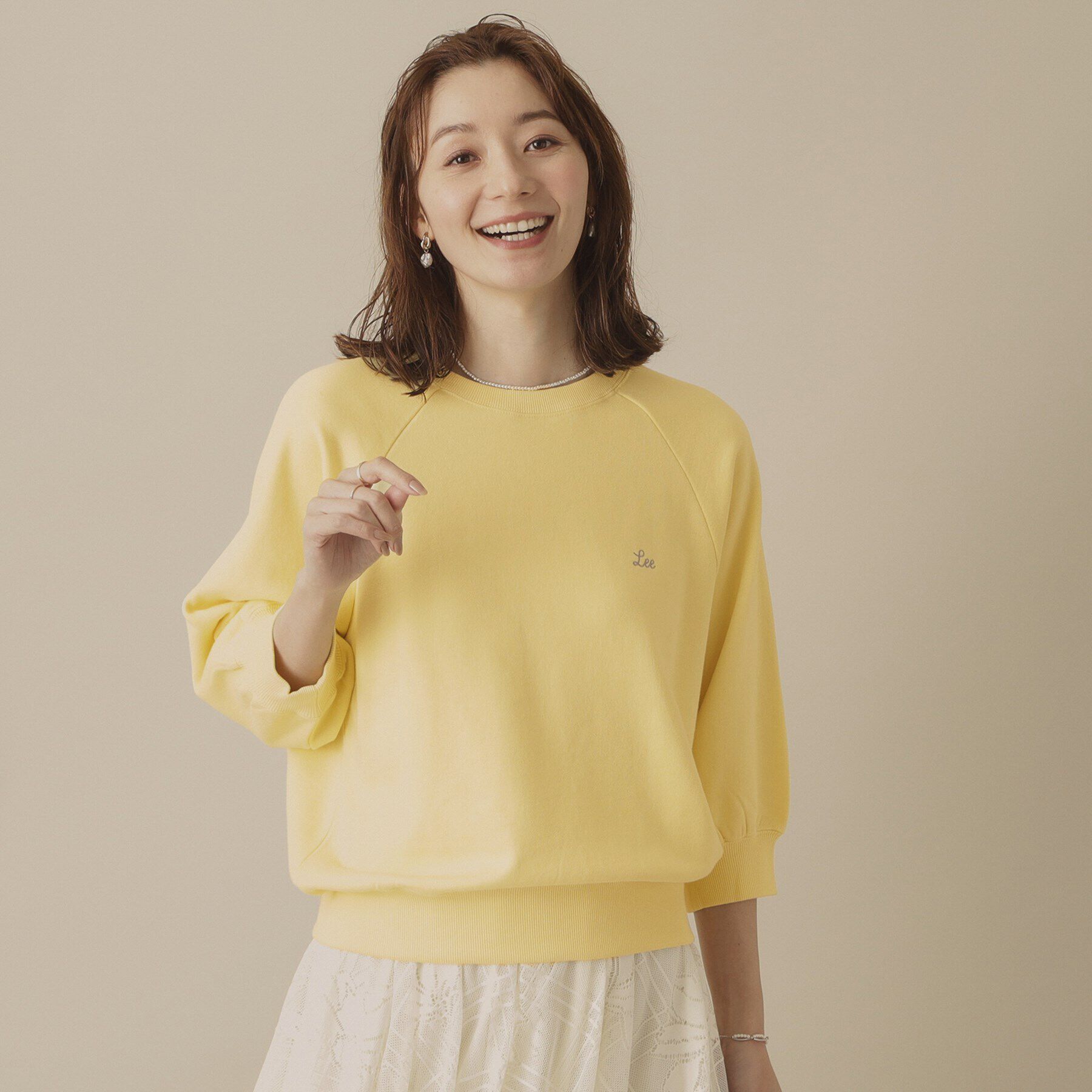 ITS&rsquo;DEMO「Leeプルオーバースウェット【洗濯機OK】」|パーカー|ライトイエロー(03