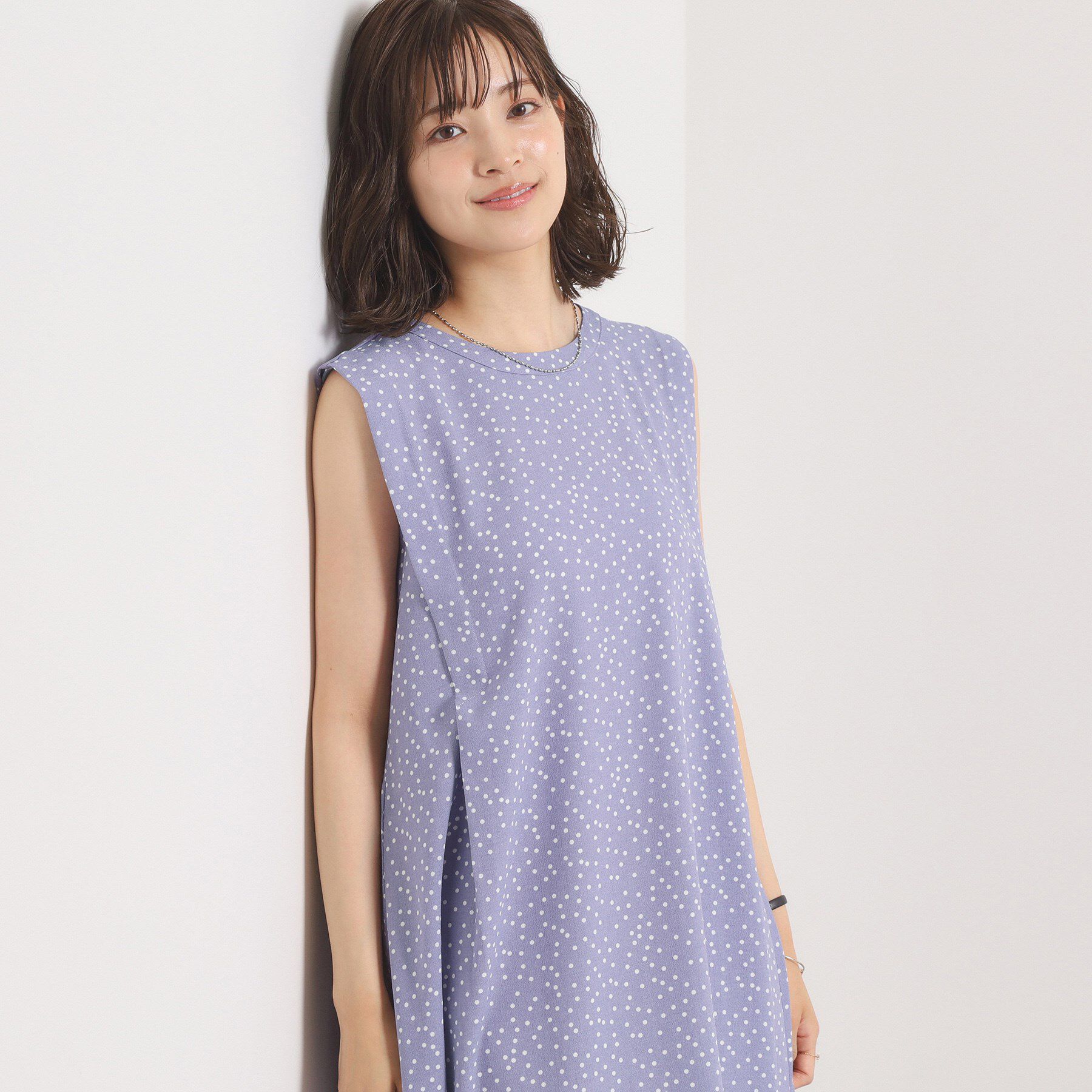 ITS&rsquo;DEMO「【UVカット／速乾／冷感／洗濯機OK／洗濯後しわになりにくい】麻調ストレッチ肩タックワンピース＜ラク」|ワンピース|