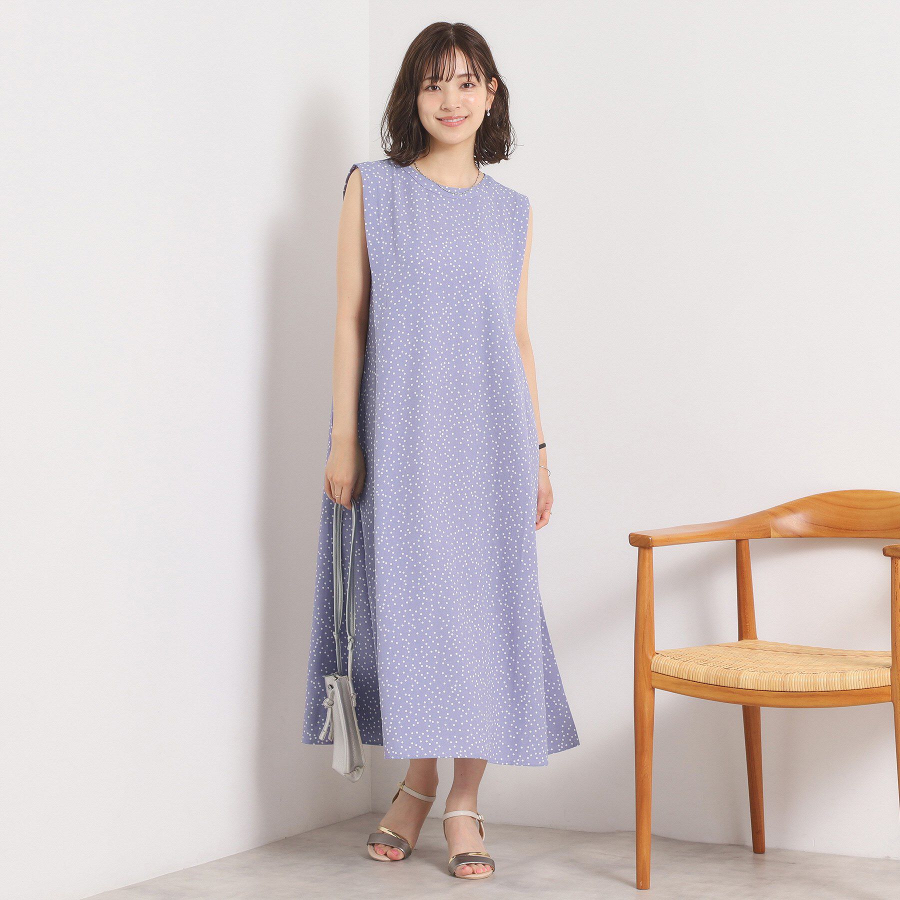 ITS&rsquo;DEMO「【UVカット／速乾／冷感／洗濯機OK／洗濯後しわになりにくい】麻調ストレッチ肩タックワンピース＜ラク」|ワンピース|