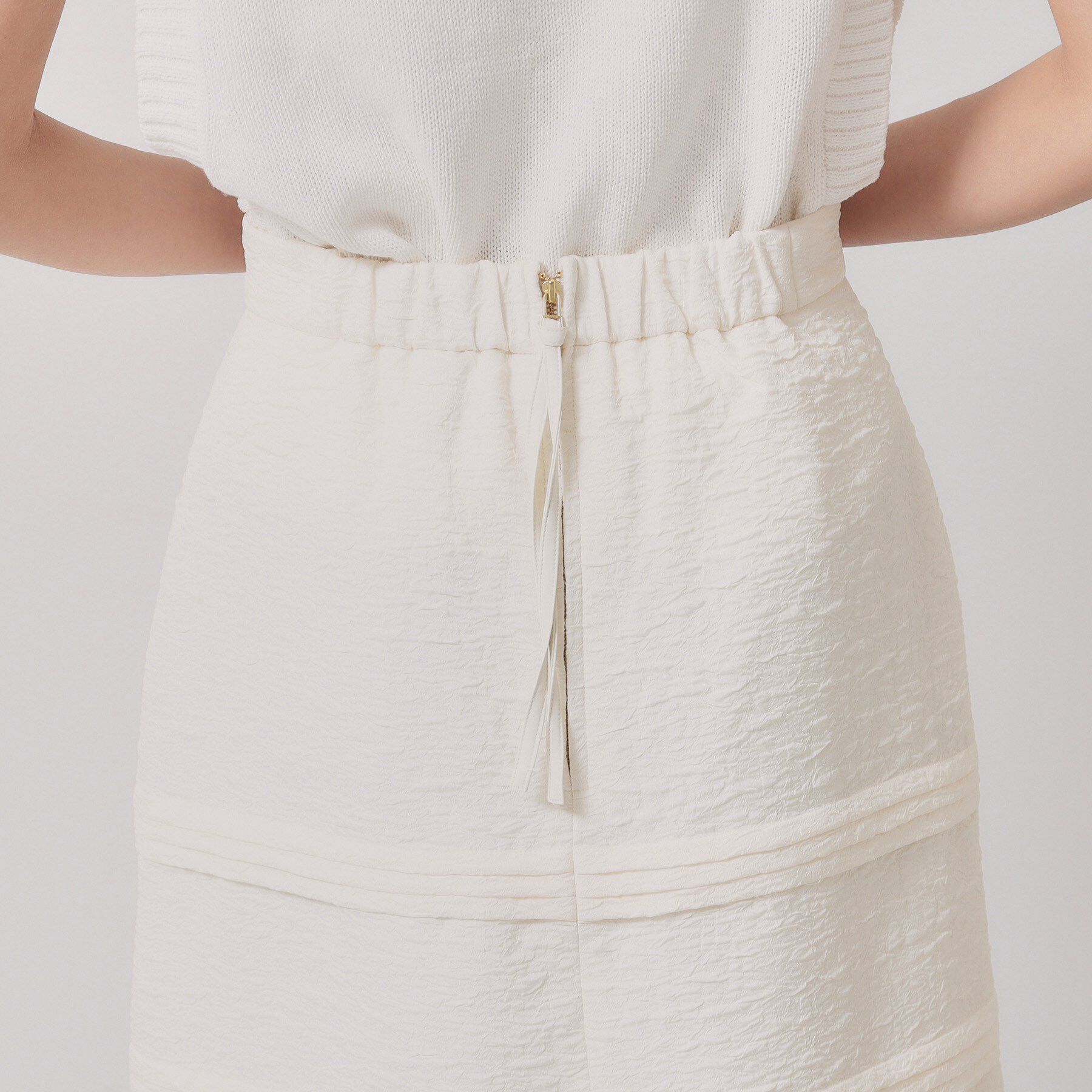 SunaUna「【お花モチーフ／タック切り替え】Aラインスカート」|スカート|