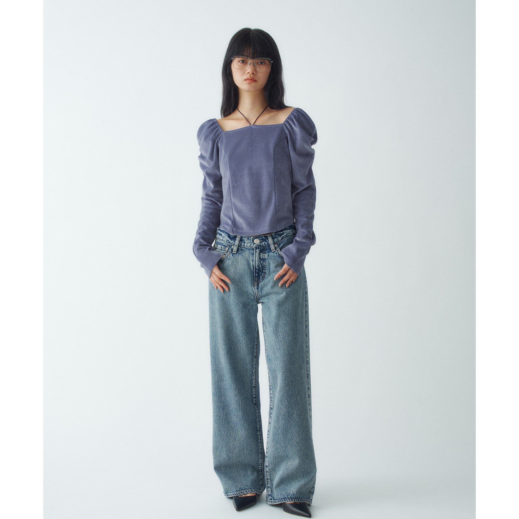 CODE A「velour square puff top」|Tシャツ・カットソー|