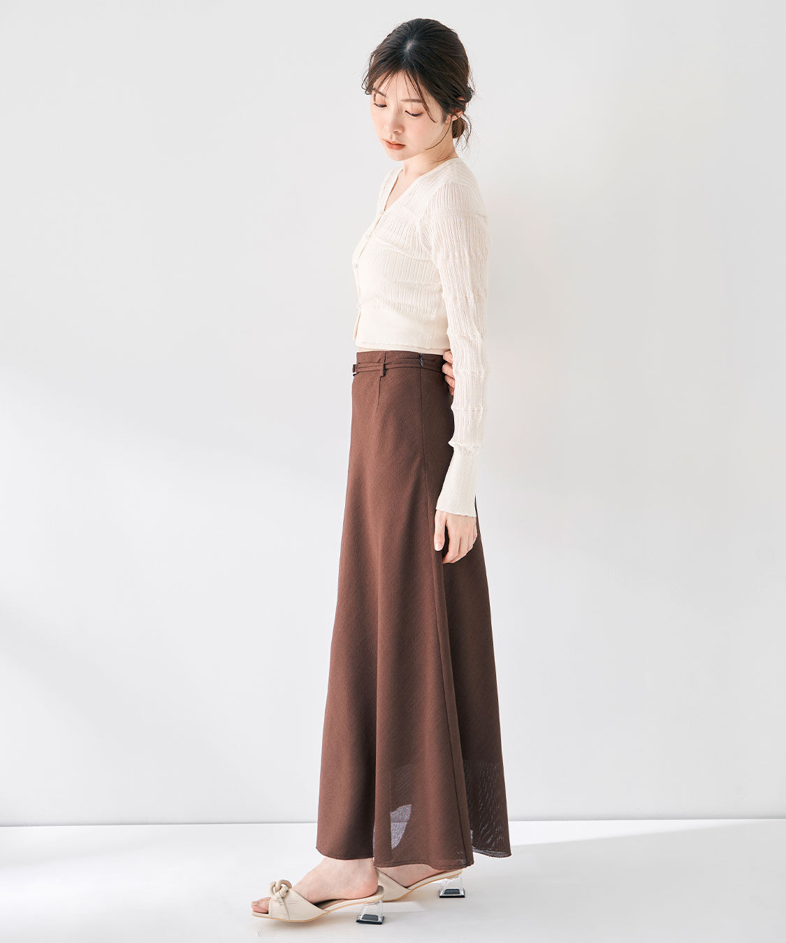 COCO DEAL「シアー柄編みニットカーディガン」|ニット・セーター|