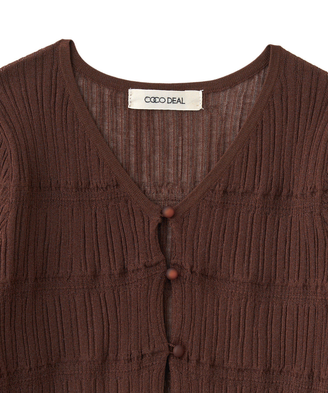 COCO DEAL「シアー柄編みニットカーディガン」|ニット・セーター|