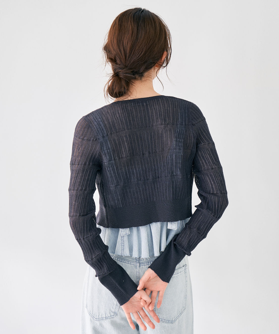 COCO DEAL「シアー柄編みニットカーディガン」|ニット・セーター|