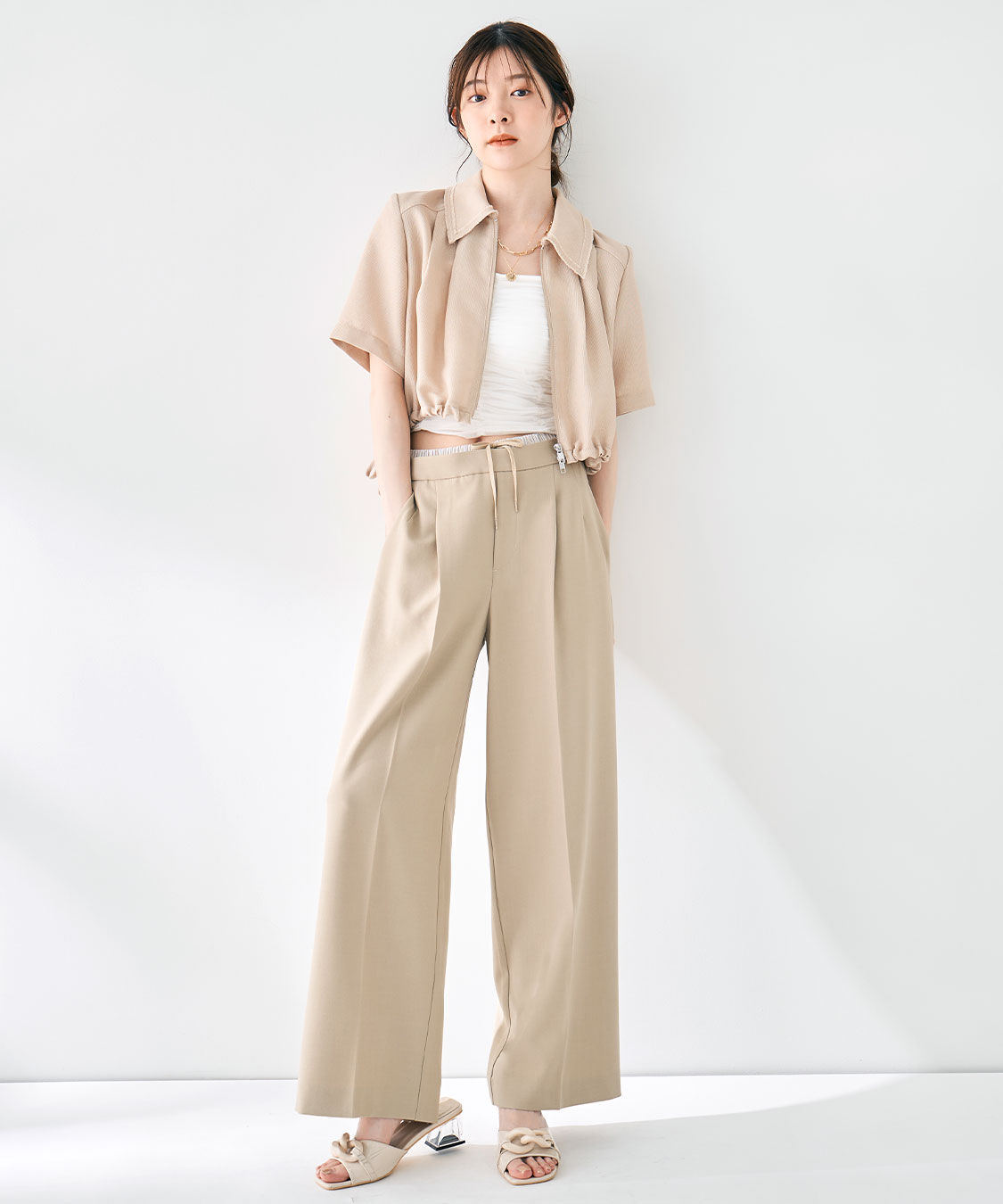 COCO DEAL「リネンライクツィードブルゾン」|ブルゾン・スタジャン|