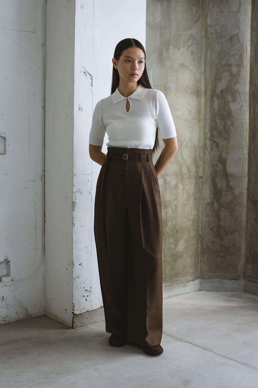 STYLEMIXER「フロントホールニットポロ」|ニット・セーター|