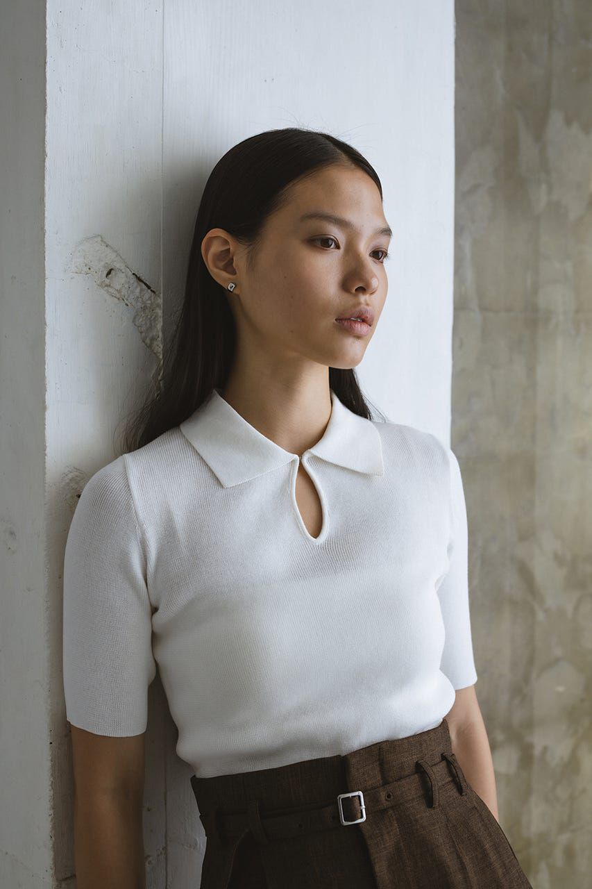 STYLEMIXER「フロントホールニットポロ」|ニット・セーター|