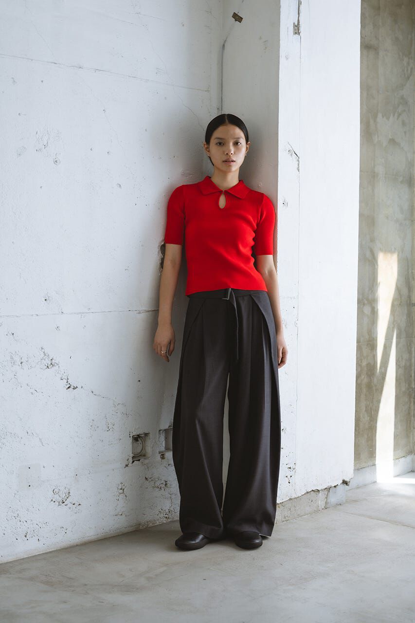 STYLEMIXER「フロントホールニットポロ」|ニット・セーター|