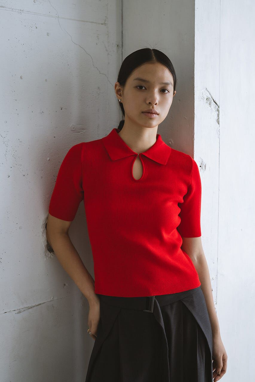 STYLEMIXER「フロントホールニットポロ」|ニット・セーター|