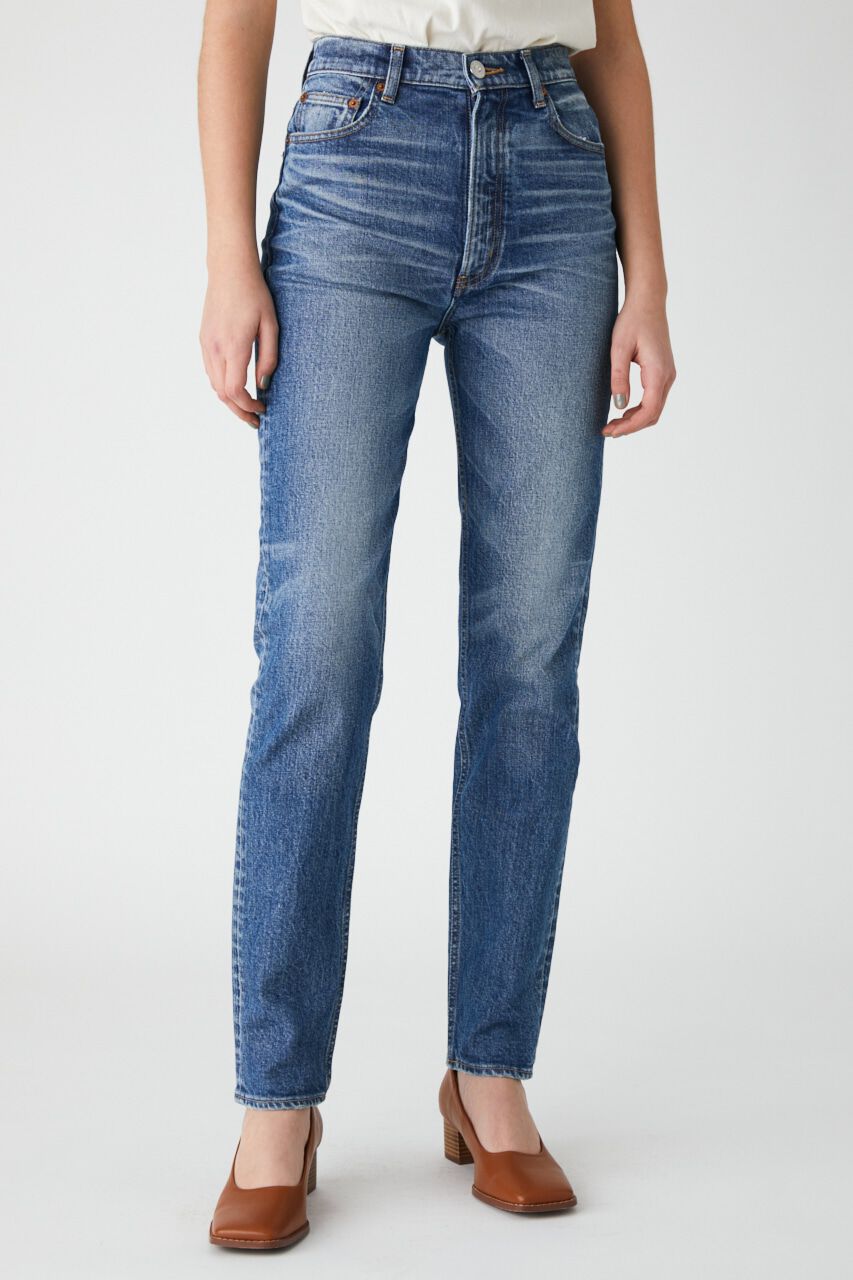 MOUSSY「PLAIN JEANS STRAIGHT SLIM」|デニム|BLU