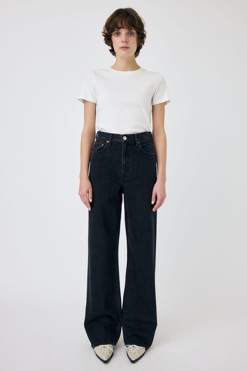 MOUSSY「HIGH WAIST BLACK STRAIGHT」|デニム|