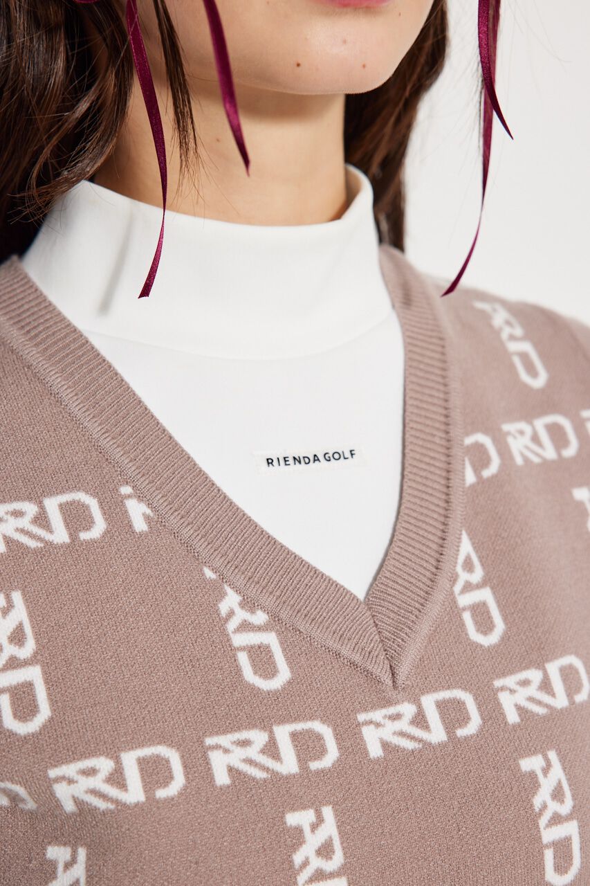 rienda「ニットロゴJQ ベスト」|ダウンベスト・ベスト|