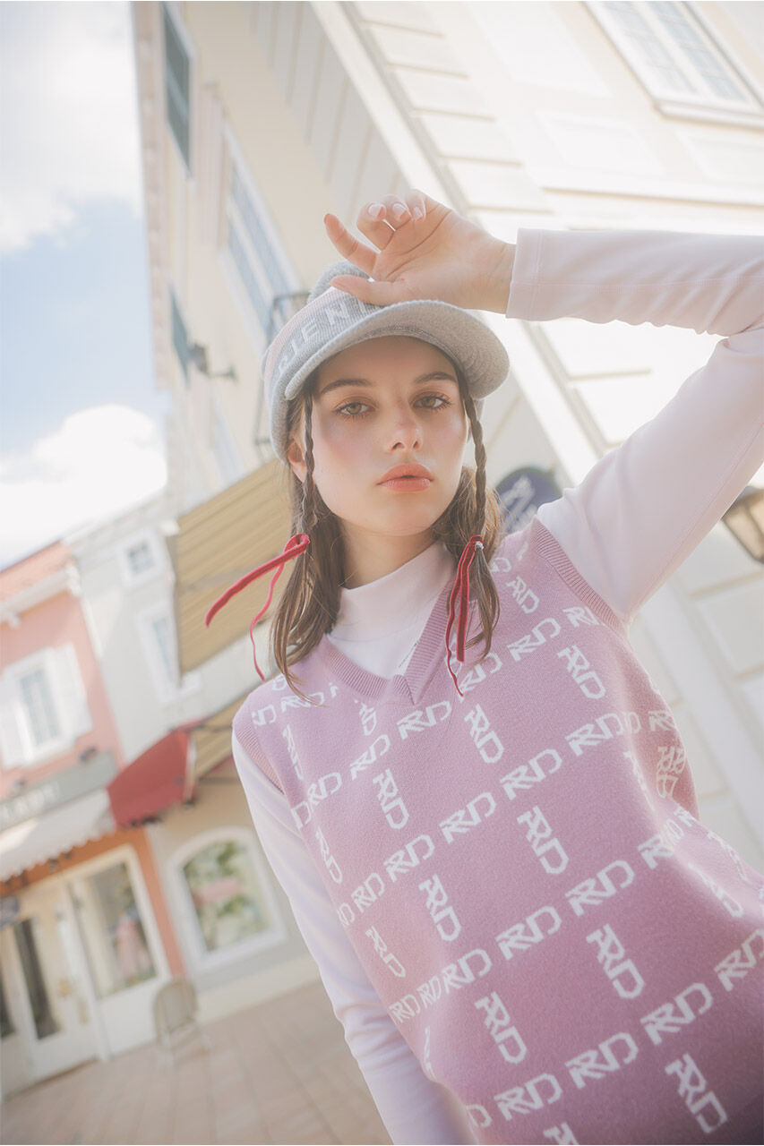 rienda「ニットロゴJQ ベスト」|ダウンベスト・ベスト|PUR