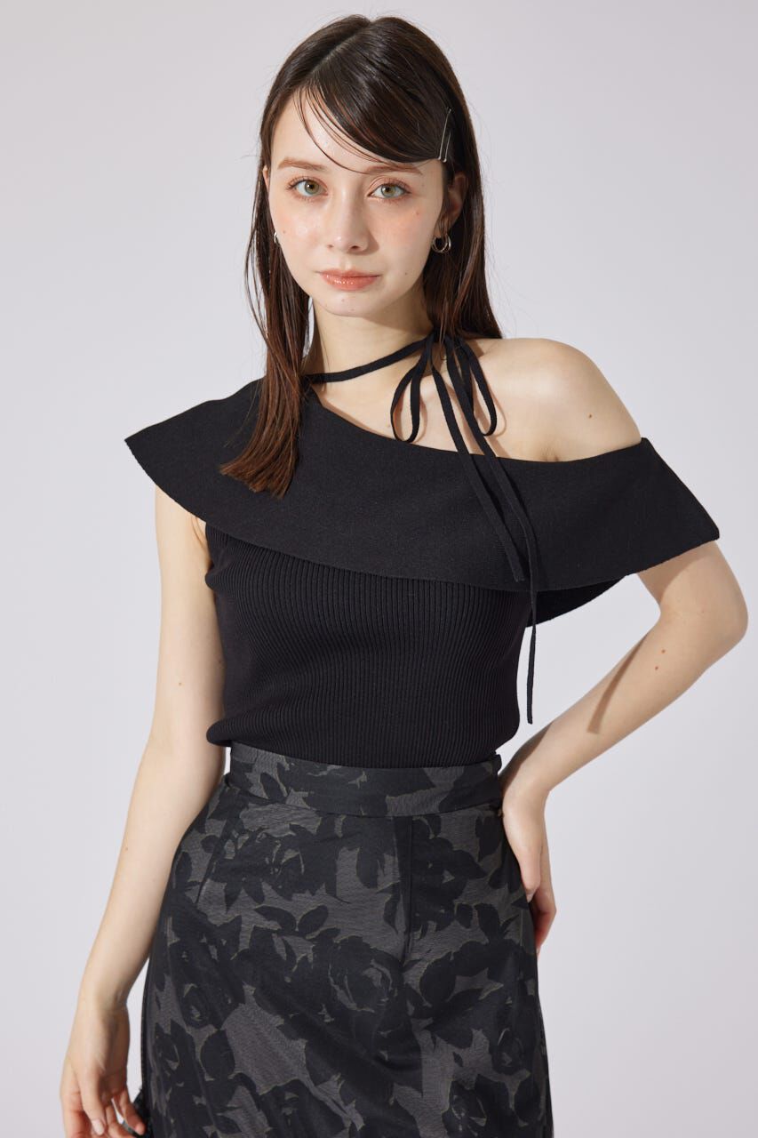 rienda「ワンショルダーニットトップス」|シャツ・ブラウス|