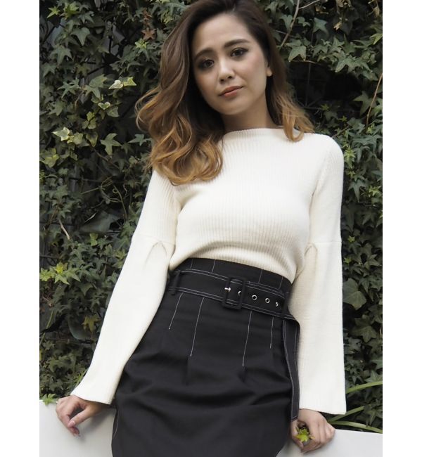 RESEXXY「フレアスリーブニットトップス」|ニット・セーター|オフホワイト