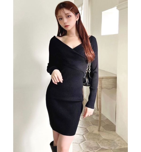 RESEXXY「フロントクロスニットタイトワンピース」|ワンピース|