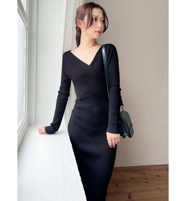 RESEXXY「フロントクロスニットタイトワンピース」|ワンピース|