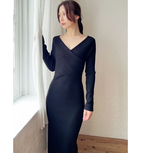 RESEXXY「フロントクロスニットタイトワンピース」|ワンピース|