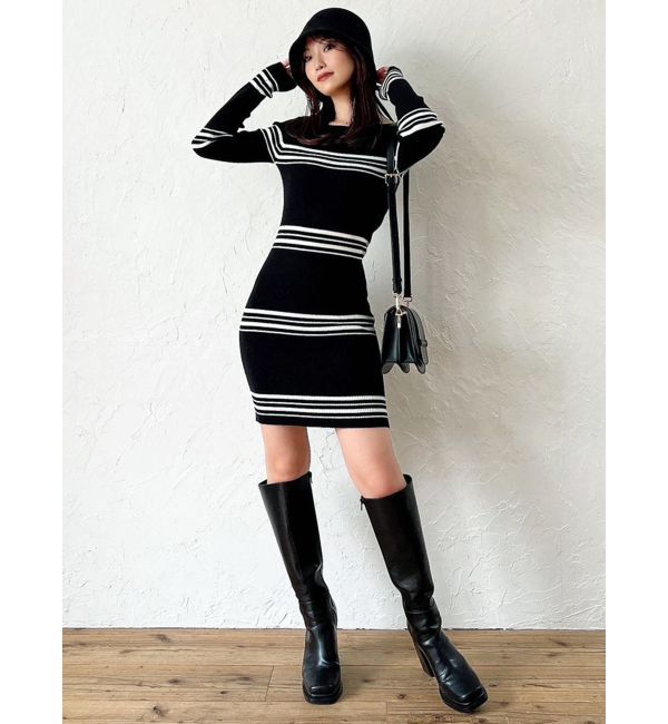 RESEXXY「リブニット長袖ワンピース」|ワンピース|