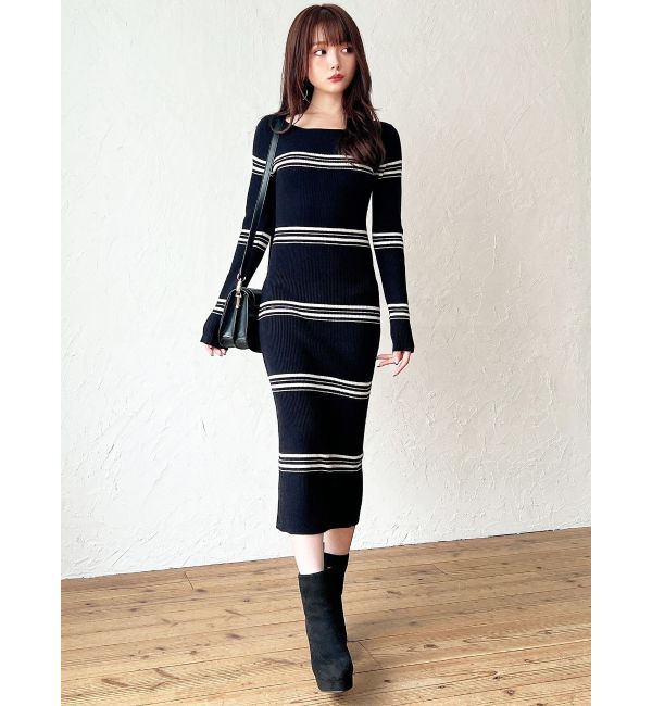 RESEXXY「リブニット長袖ワンピース」|ワンピース|