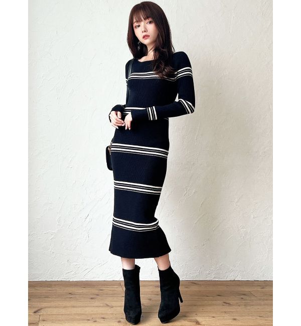 RESEXXY「リブニット長袖ワンピース」|ワンピース|