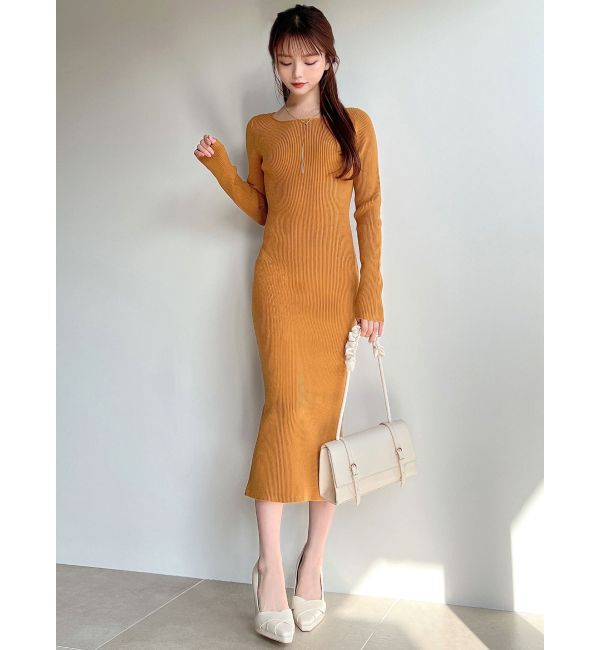 RESEXXY「リブニット長袖ワンピース」|ワンピース|