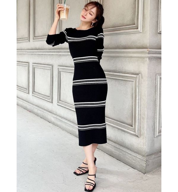 RESEXXY「リブニット長袖ワンピース」|ワンピース|