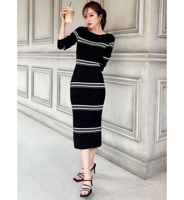 RESEXXY「リブニット長袖ワンピース」|ワンピース|