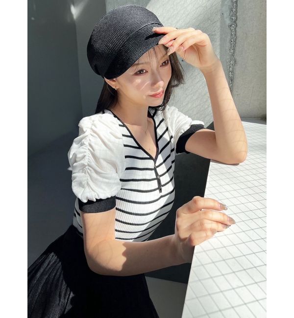 RESEXXY「ギャザースリーブニットトップス」|ニット・セーター|