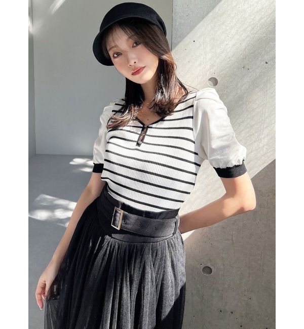 RESEXXY「ギャザースリーブニットトップス」|ニット・セーター|