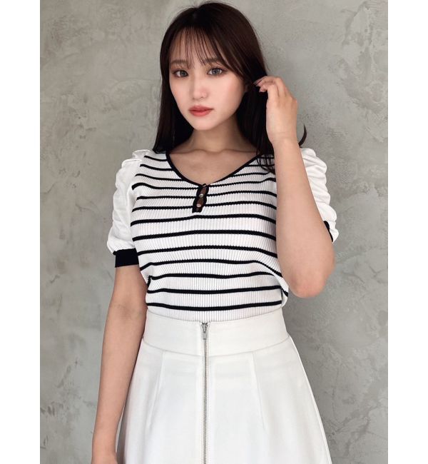 RESEXXY「ギャザースリーブニットトップス」|ニット・セーター|