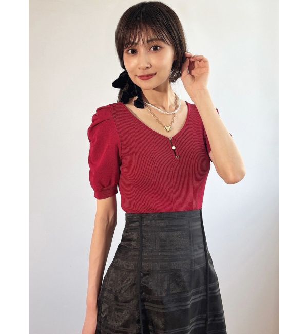 RESEXXY「ギャザースリーブニットトップス」|ニット・セーター|
