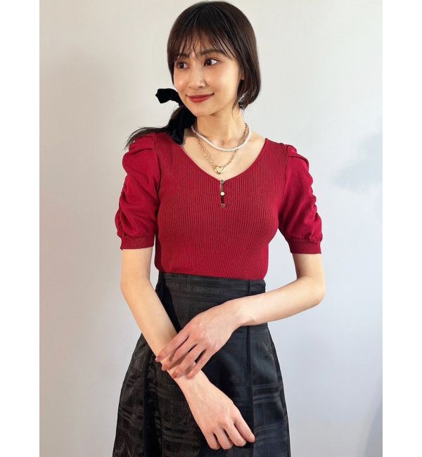 RESEXXY「ギャザースリーブニットトップス」|ニット・セーター|