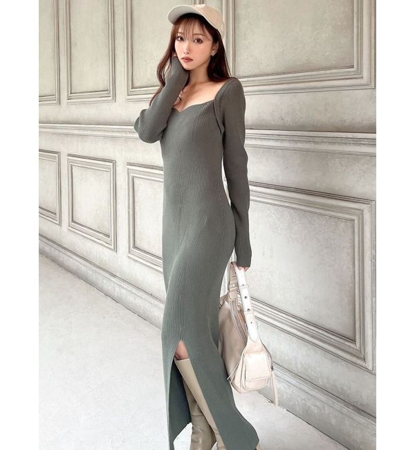 RESEXXY「ハートネックリブニットワンピース」|ワンピース|