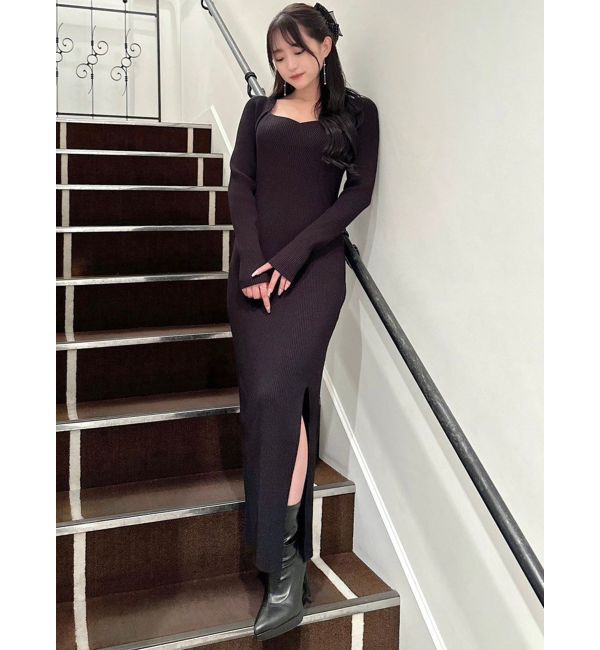 RESEXXY「ハートネックリブニットワンピース」|ワンピース|