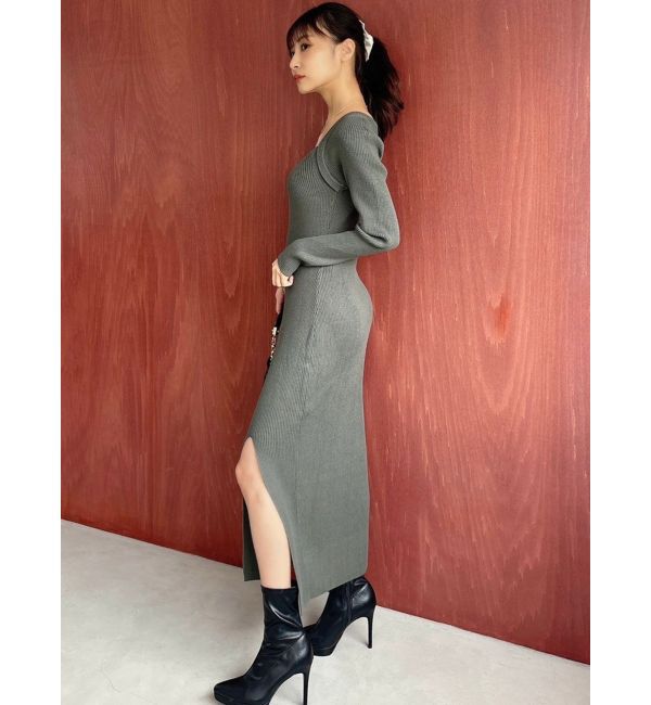 RESEXXY「ハートネックリブニットワンピース」|ワンピース|