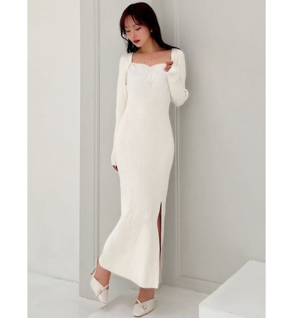 RESEXXY「ハートネックリブニットワンピース」|ワンピース|