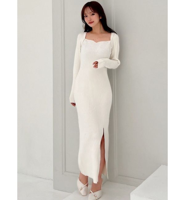 RESEXXY「ハートネックリブニットワンピース」|ワンピース|