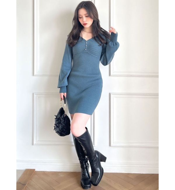 RESEXXY「バストデザインニットワンピース」|ワンピース|