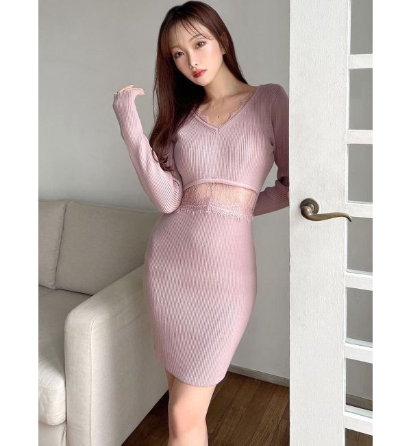 RESEXXY「ウエストレースミニワンピース」|ワンピース|