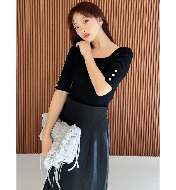 RESEXXY「シンプルスリーブニットトップス【ネイビーWEB限定カラー】」|ニット・セーター|