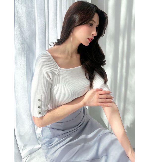 RESEXXY「シンプルスリーブニットトップス【ネイビーWEB限定カラー】」|ニット・セーター|