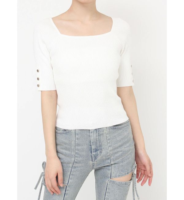 RESEXXY「シンプルスリーブニットトップス【ネイビーWEB限定カラー】」|ニット・セーター|