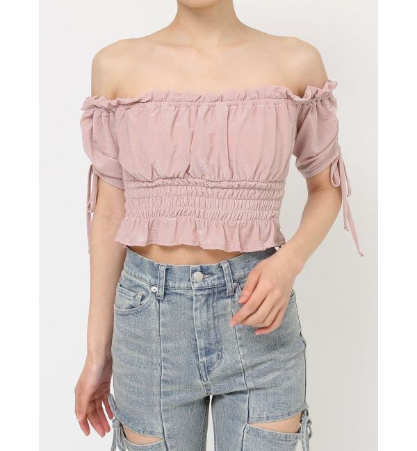 RESEXXY「シャーリングクロップドトップス」|Tシャツ・カットソー|
