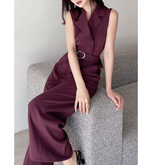 RESEXXY「テーラーワイドコンビネゾン」|オールインワン|ワイン