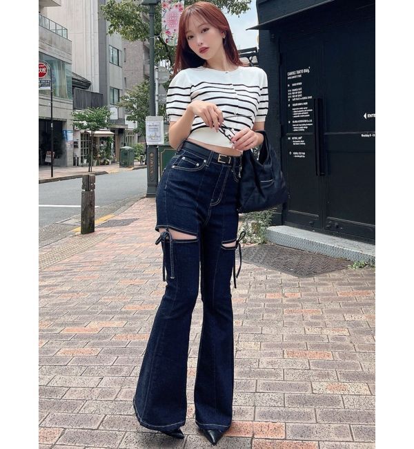 RESEXXY「クルーネックハーフスリーブニットカーデ」|カーディガン|