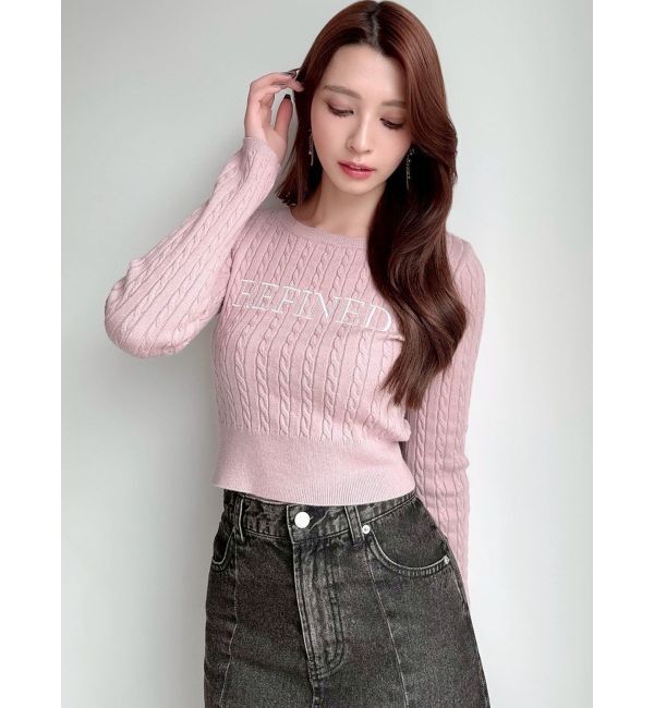 RESEXXY「ケーブルクロップドニットトップス」|ニット・セーター|