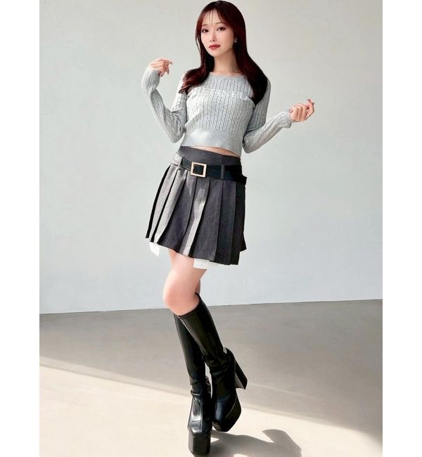 RESEXXY「ケーブルクロップドニットトップス」|ニット・セーター|