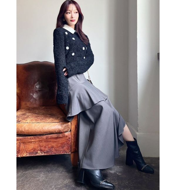 RESEXXY「シャツドッキングニットトップス」|ニット・セーター|