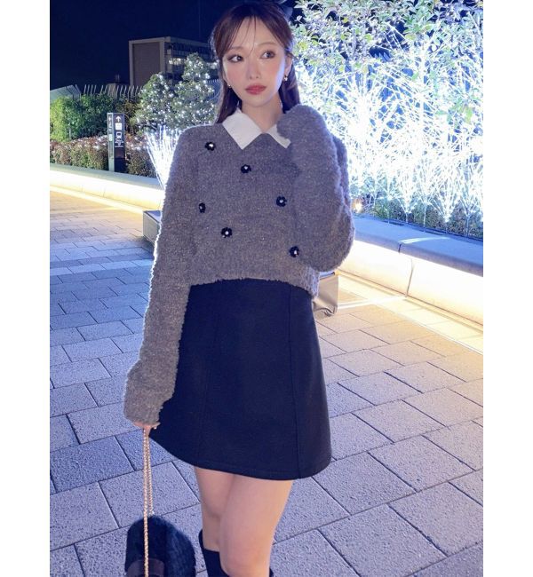 RESEXXY「シャツドッキングニットトップス」|ニット・セーター|